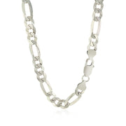 Bids.com Rhodium Plated 8.1mm Sterling Silver Figaro Style Chain Necklaces