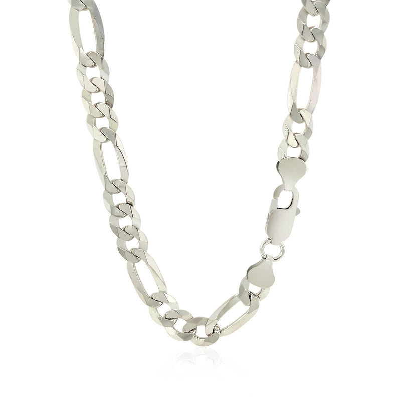 Bids.com Rhodium Plated 8.1mm Sterling Silver Figaro Style Chain Necklaces