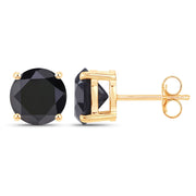 Bids.com 3.84 Carat Genuine Black Diamond 14K Yellow Gold Earrings Earrings