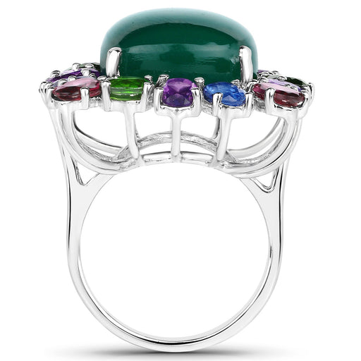 Bids.com 26.67 Carat Genuine Multi Stones .925 Sterling Silver Ring Rings