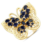 Bids.com 2.86 Carat Genuine Blue Sapphire .925 Sterling Silver Ring Rings