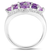 Bids.com 1.91 Carat Genuine  Amethyst .925 Sterling Silver Ring Rings