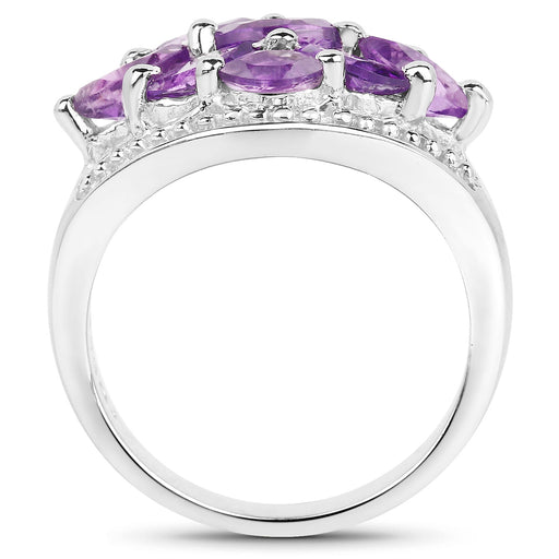Bids.com 1.91 Carat Genuine  Amethyst .925 Sterling Silver Ring Rings