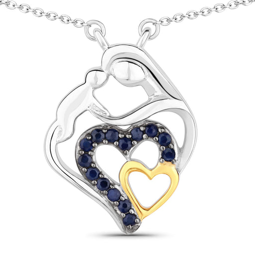 Bids.com 0.28 Carat Genuine Blue Sapphire .925 Sterling Silver Pendant Pendants