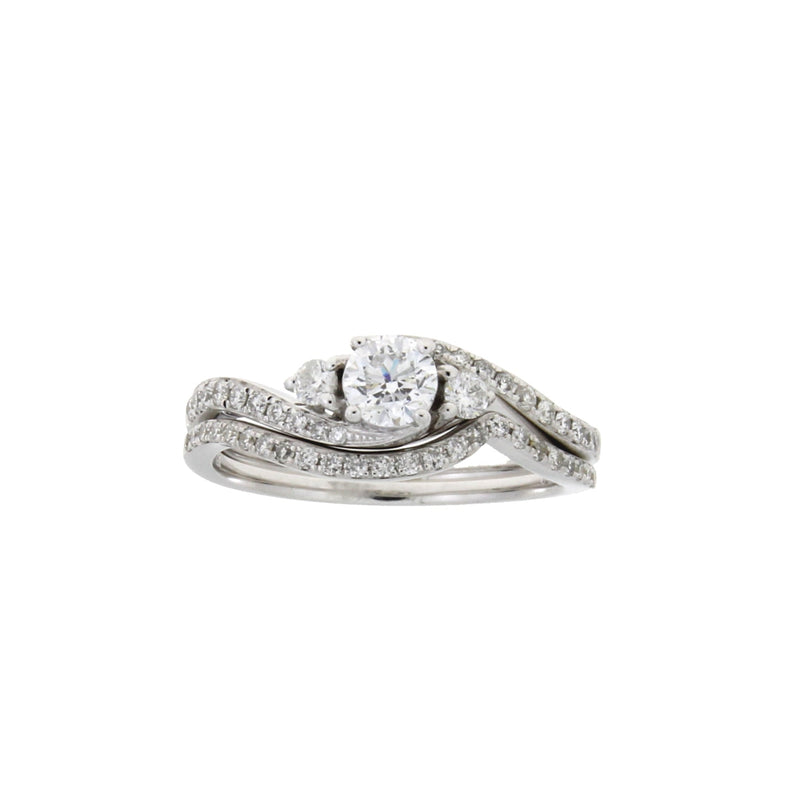 Bids.com .70ct Diamond Engagement Ring Set 14KT White Gold Rings