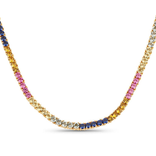 Bids.com 11.65 Carat Created Multi Sapphire .925 Sterling Silver Necklace Necklaces