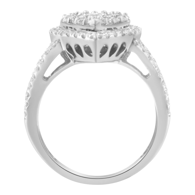 Bids.com .925 Sterling Silver Diamond Cluster Ring (1 1/2 Cttw, H-I Color, I1-I2 Clarity) - Size 6 Rings
