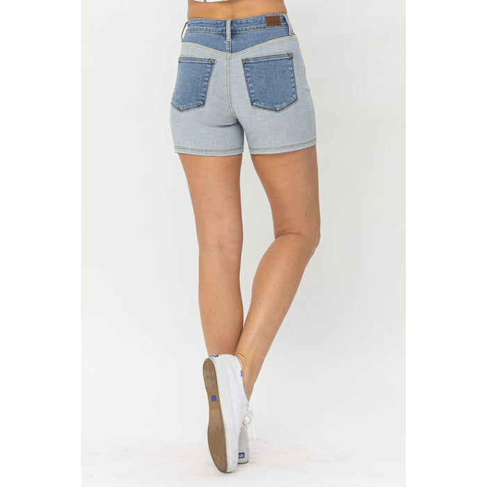 Judy Blue Color Block Denim Shorts