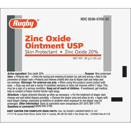 Rugby Zinc Oxide Ointment 20%  Rugby Health Care