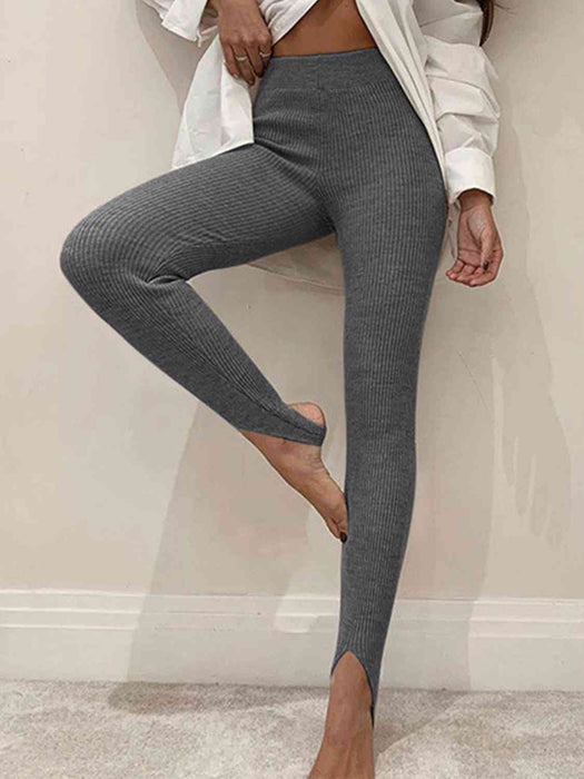 Ribbed Mid Waist Leggings by VYSN