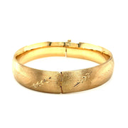 Bids.com Classic Floral Carved Bangle in 14k Yellow Gold (13.5mm) Bracelets