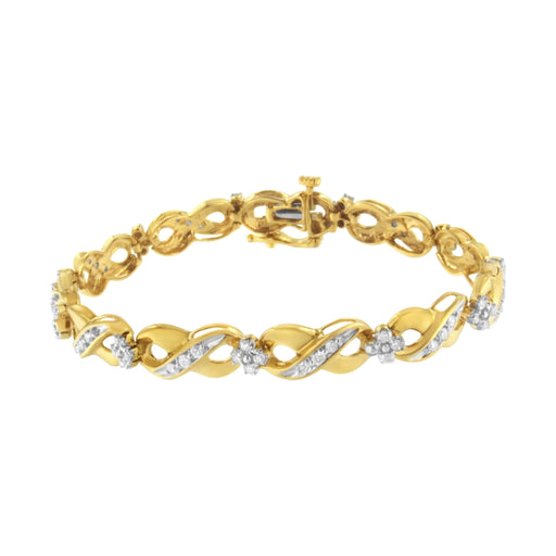 Bids.com 10K Yellow Gold Round-Cut Diamond Infinite Love Bracelet (1.00 cttw, I-J Color, I2-I3 Clarity) Bracelets