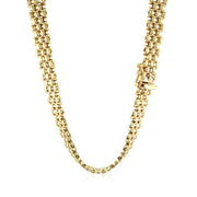 Bids.com 14k Yellow Gold Fancy Polished Multi-Row Panther Link Necklace Necklaces
