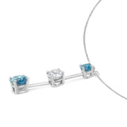 Bids.com 14K White Gold 1 1/2 cttw White and Treated Blue Diamond Pendant Necklace (H-I, I1-I2) Necklaces