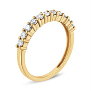 Bids.com IGI Certified 1/2 Cttw Diamond 10K Yellow Gold Prong Set Fluted Band Style Wedding Ring (J-K Color, I1-I2 Clarity) - Size 7 Rings