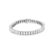 Bids.com 14K White Gold 5.00 Cttw Invisible Set Princess-Cut Diamond Belt and Buckle Tennis 7" Bracelet (H-I Color, SI1-SI2 Clarity) Bracelets
