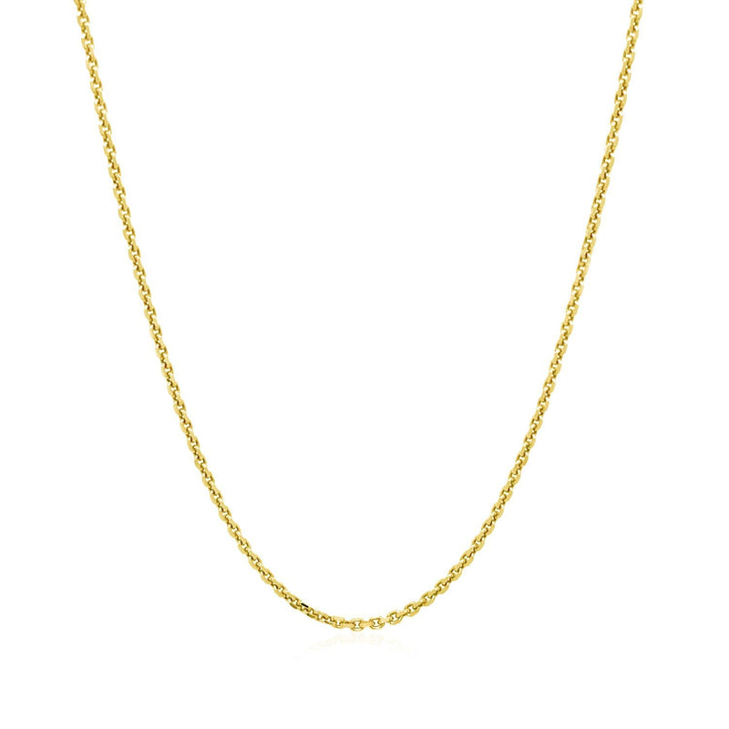 Bids.com 14k Yellow Gold Diamond Cut Cable Link Chain 1.4mm Necklaces