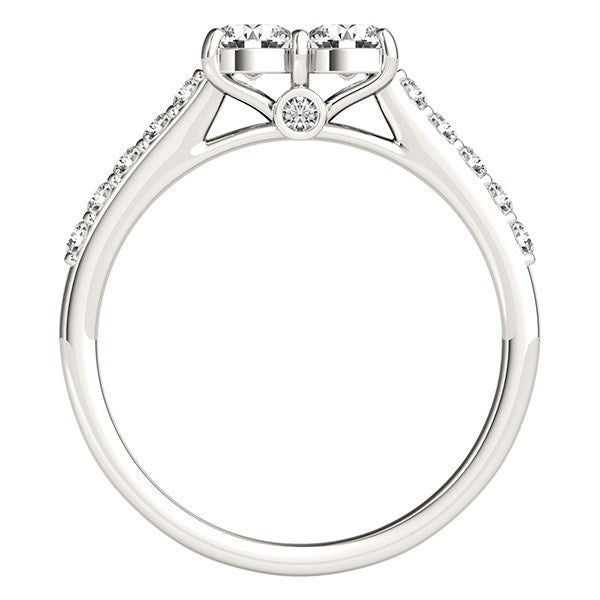 Bids.com 14k White Gold Round Two Stone Diamond Ring (3/4 cttw) Rings