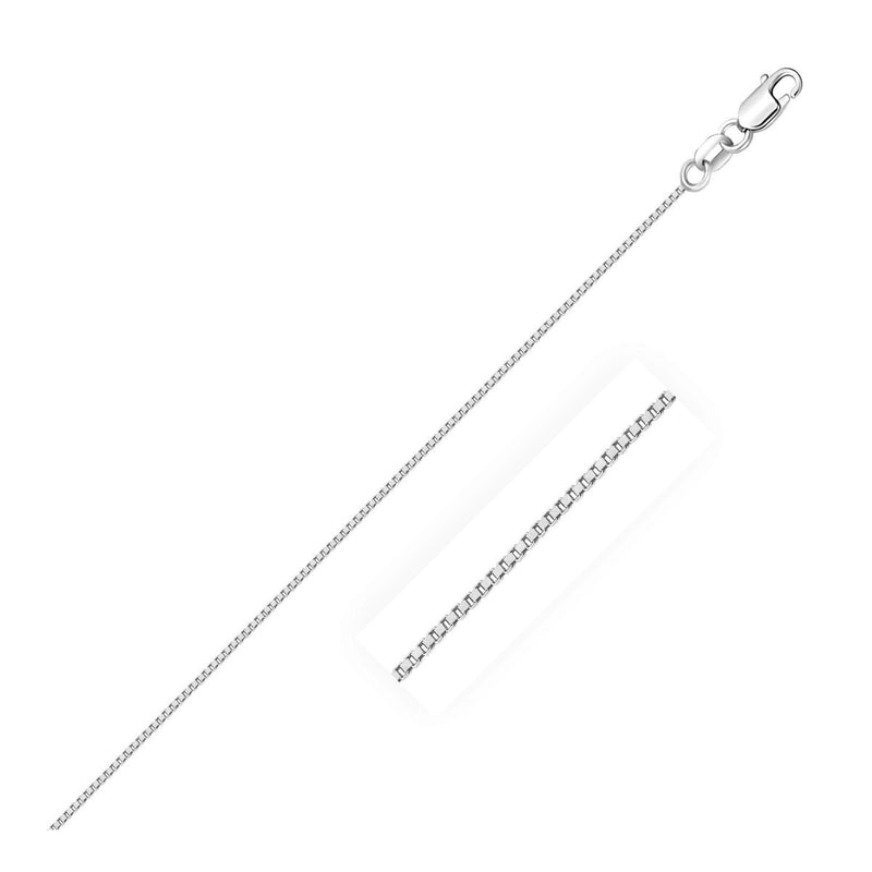 Bids.com 14k White Gold Classic Box Chain 0.6mm Necklaces