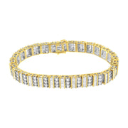 Bids.com 14K Yellow Gold 5.50 Cttw Round and Baguette Diamond Link Bracelet Bracelets