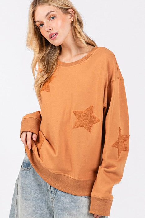 Star Patch Long Sleeve Sweatshirt