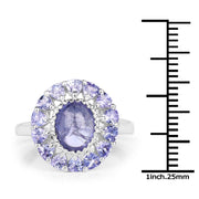 Bids.com 3.85 Carat Genuine Tanzanite .925 Sterling Silver Ring Rings