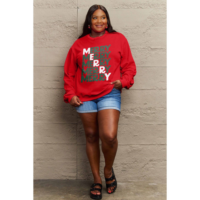 Simply Love MERRY Long Sleeve Sweatshirt