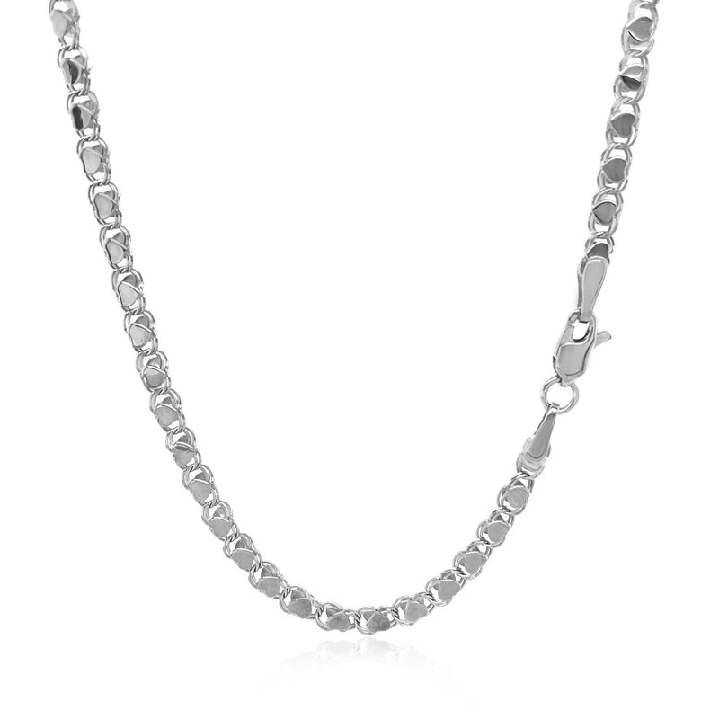 Bids.com 2.9mm 14k White Gold Heart Chain Necklaces