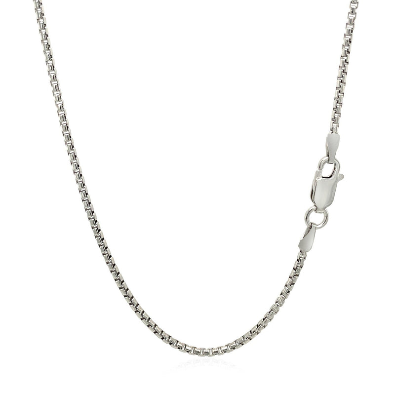 Bids.com Sterling Silver Rhodium Plated Round Box Chain 1.5mm Necklaces