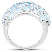 Bids.com 5.51 Carat Genuine Blue Topaz .925 Sterling Silver Ring Rings