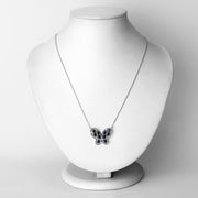 Bids.com 2.16 Carat Genuine Blue Sapphire and White Zircon .925 Sterling Silver Necklace Necklaces