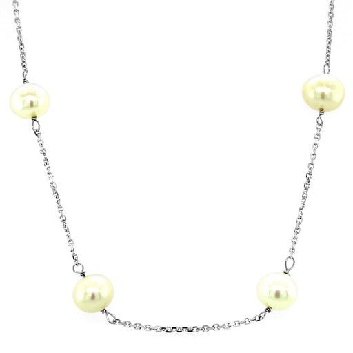 Bids.com 14k White Gold Necklace with White Pearls Necklaces