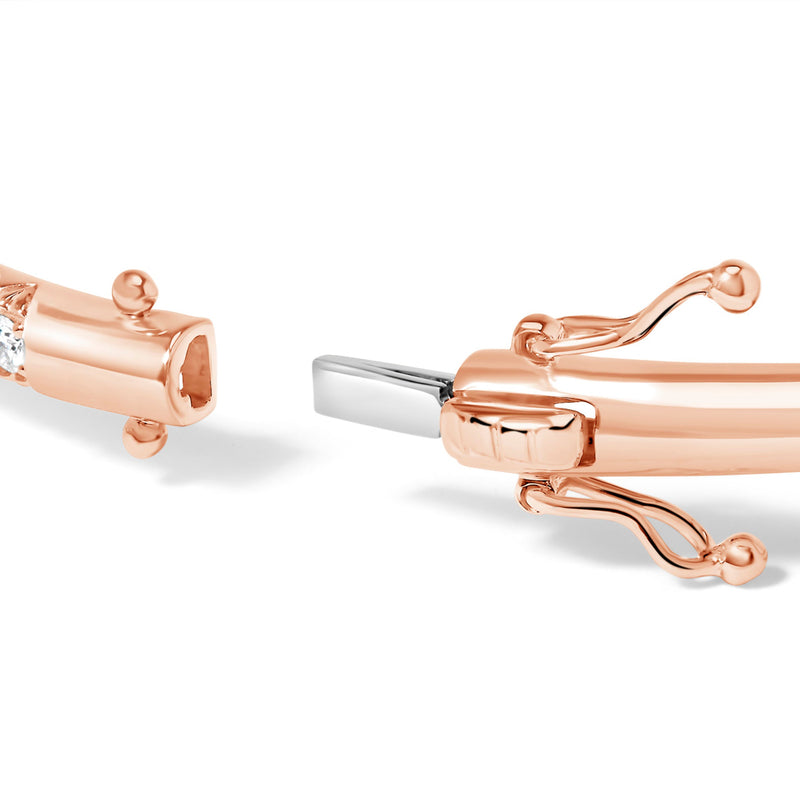Bids.com 14K Rose Gold 1.00 Cttw Half Eternity Diamond Bangle Bracelet (G-H Color, SI2-I1 Clarity) - 7" Inches Bracelets