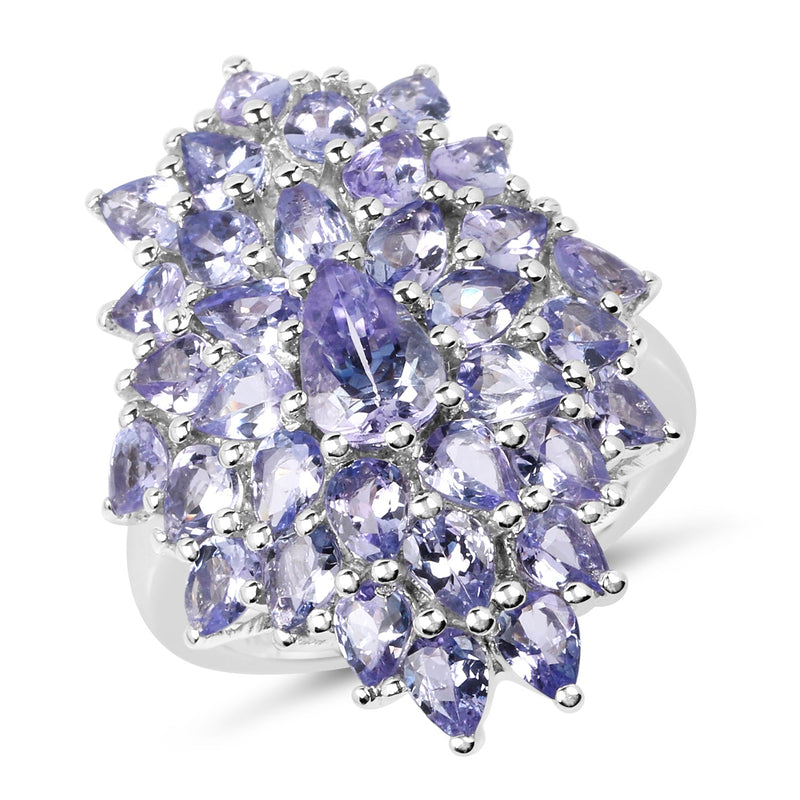 Bids.com 5.27 Carat Genuine Tanzanite .925 Sterling Silver Ring Rings