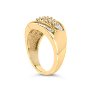 Bids.com 14K Yellow Gold 1.00 Cttw Diamond Cocktall Cluster 5 Stone Ring (H-I Color, SI1-I1 Clarity) - Ring Size 7 Rings