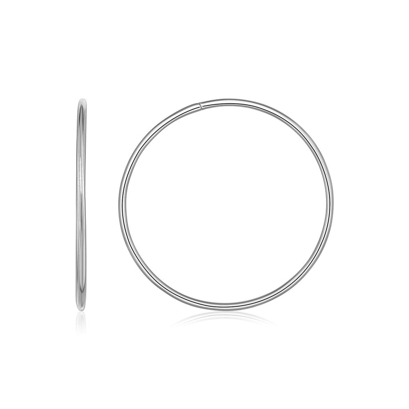 Bids.com Endless Hoop Style Earrings in 14k White Gold Earrings
