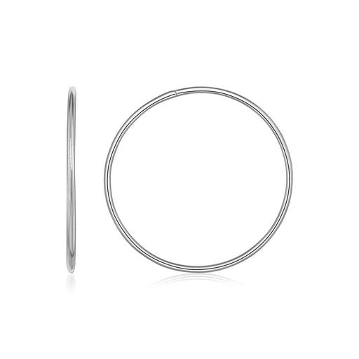 Bids.com Endless Hoop Style Earrings in 14k White Gold Earrings