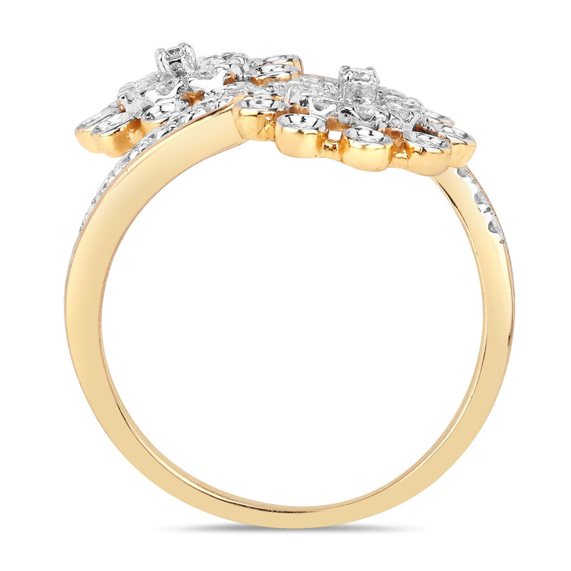 Bids.com 0.56 Carat Genuine White Diamond 14K Yellow Gold Ring (E-F Color, SI1-SI2 Clarity) Rings