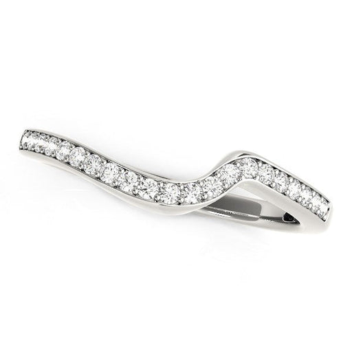 Bids.com 14k White Gold Modern Curved Wedding Ring (1/5 cttw) Rings