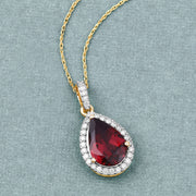 Bids.com 3.29 Carat Genuine Rhodolite and White Diamond 14K Yellow Gold Pendant Pendants