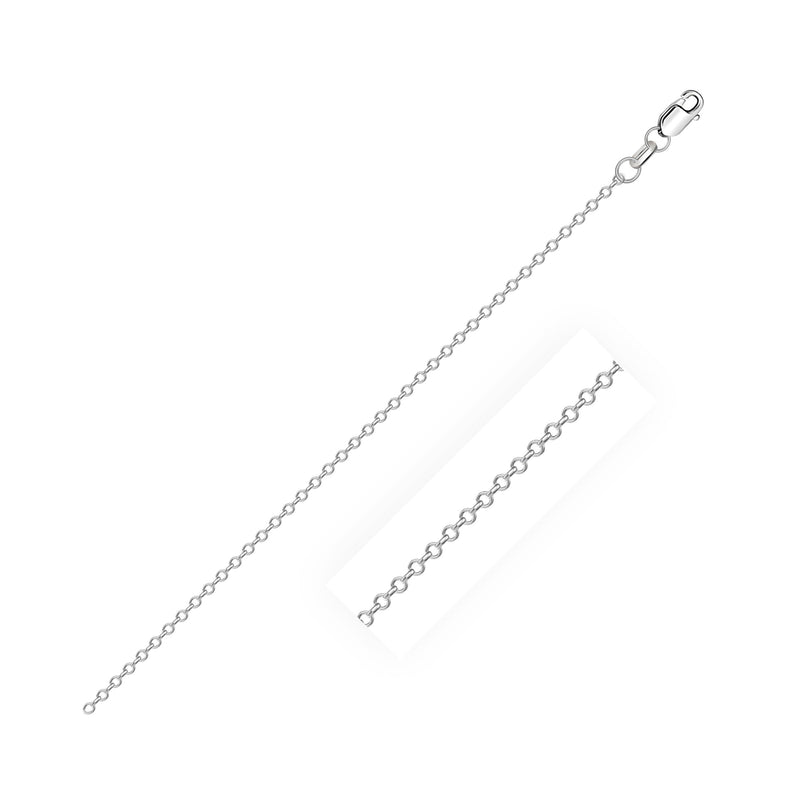 Bids.com 18k White Gold Diamond Cut Cable Link Chain (0.75 mm) Necklaces
