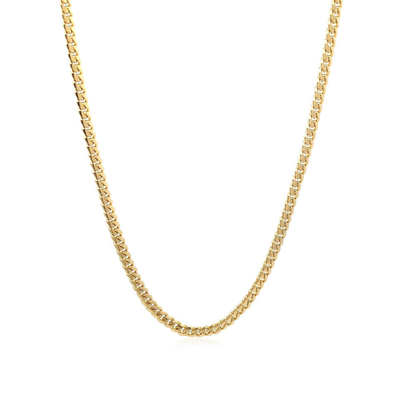 Bids.com 3.2mm 14k Yellow Gold Classic Solid Miami Cuban Chain Necklaces
