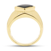 Bids.com 14K Yellow Gold Plated 2.00 Carat Genuine Black Onyx .925 Sterling Silver Ring Rings