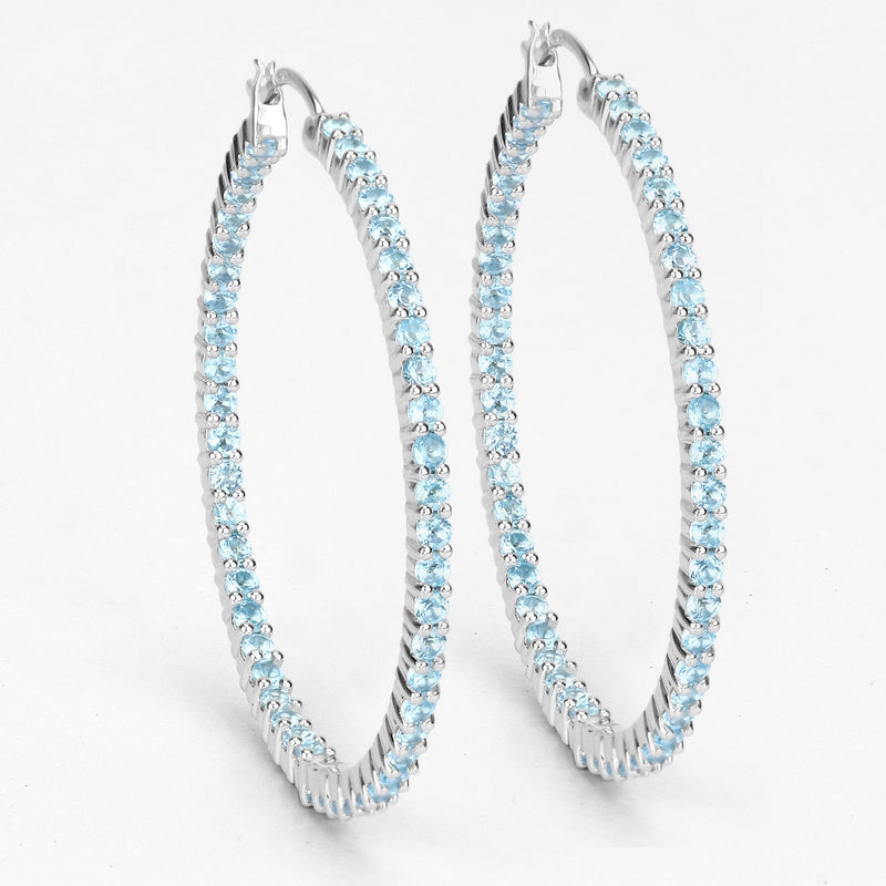 Bids.com 3.60 Carat Genuine Swiss Blue Topaz .925 Sterling Silver Earrings Earrings