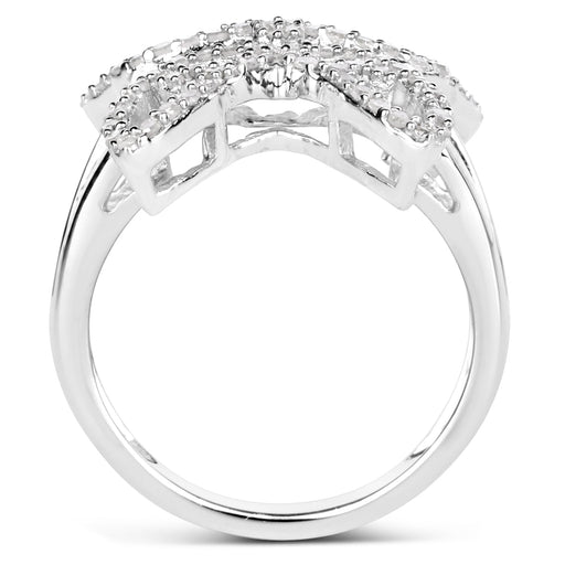 Bids.com 0.58 Carat Genuine White Diamond .925 Sterling Silver Ring Rings