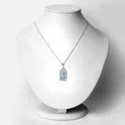 Bids.com 4.57 Carat Genuine Swiss Blue Topaz & White Topaz .925 Sterling Silver Pendant Pendants