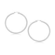 Bids.com 14k White Gold Polished Hoop Earrings (30 mm) Earrings