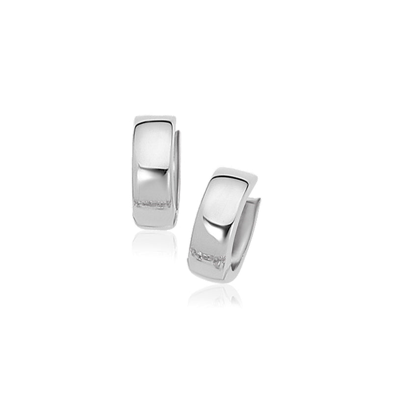 Bids.com 10k White Gold Snuggable Hoop Earrings Earrings