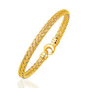 Bids.com Fancy Weave Bangle in 14k Yellow Gold (5.0mm) Bracelets