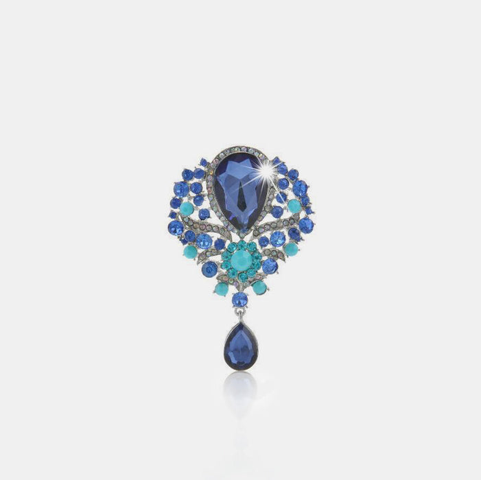 Rhinestone Teardrop Brooch